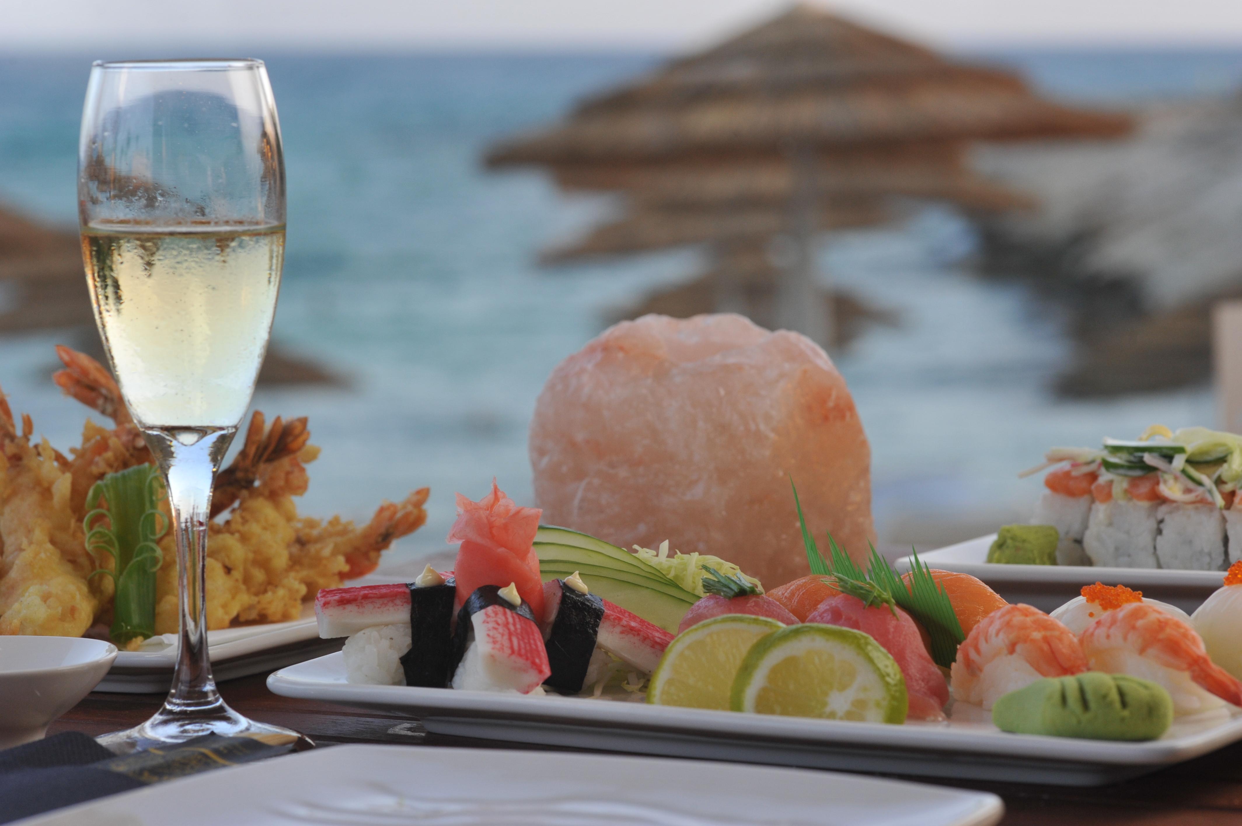 Adams Beach Hotel & Spa (Adults Only) Ayia Napa Esterno foto A glass of Cava with a plate of tapas